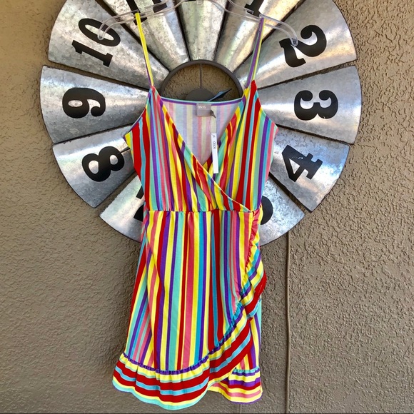 ASOS Dresses & Skirts - NWT ASOS Candy Striped Ruffled Wrap Summer Dress